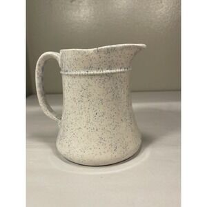 Vintage Neva Blue Speckled Creamer Pitcher 5" Mid-Century Stoneware